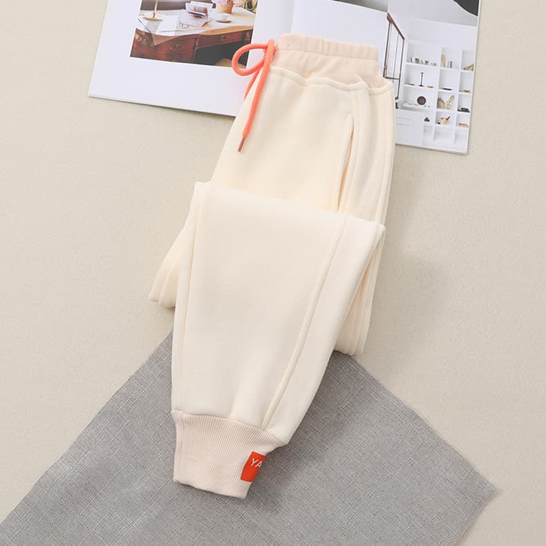 女童加絨加厚運動休閑褲洋氣中大童純棉褲子兒童運動褲衛褲爆